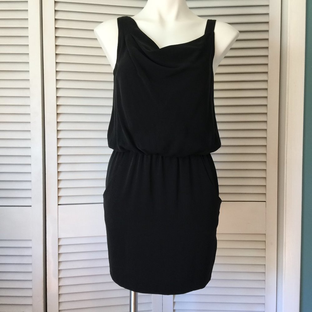 Theory Black Silk Jaylyn Dress Sleeveless Short